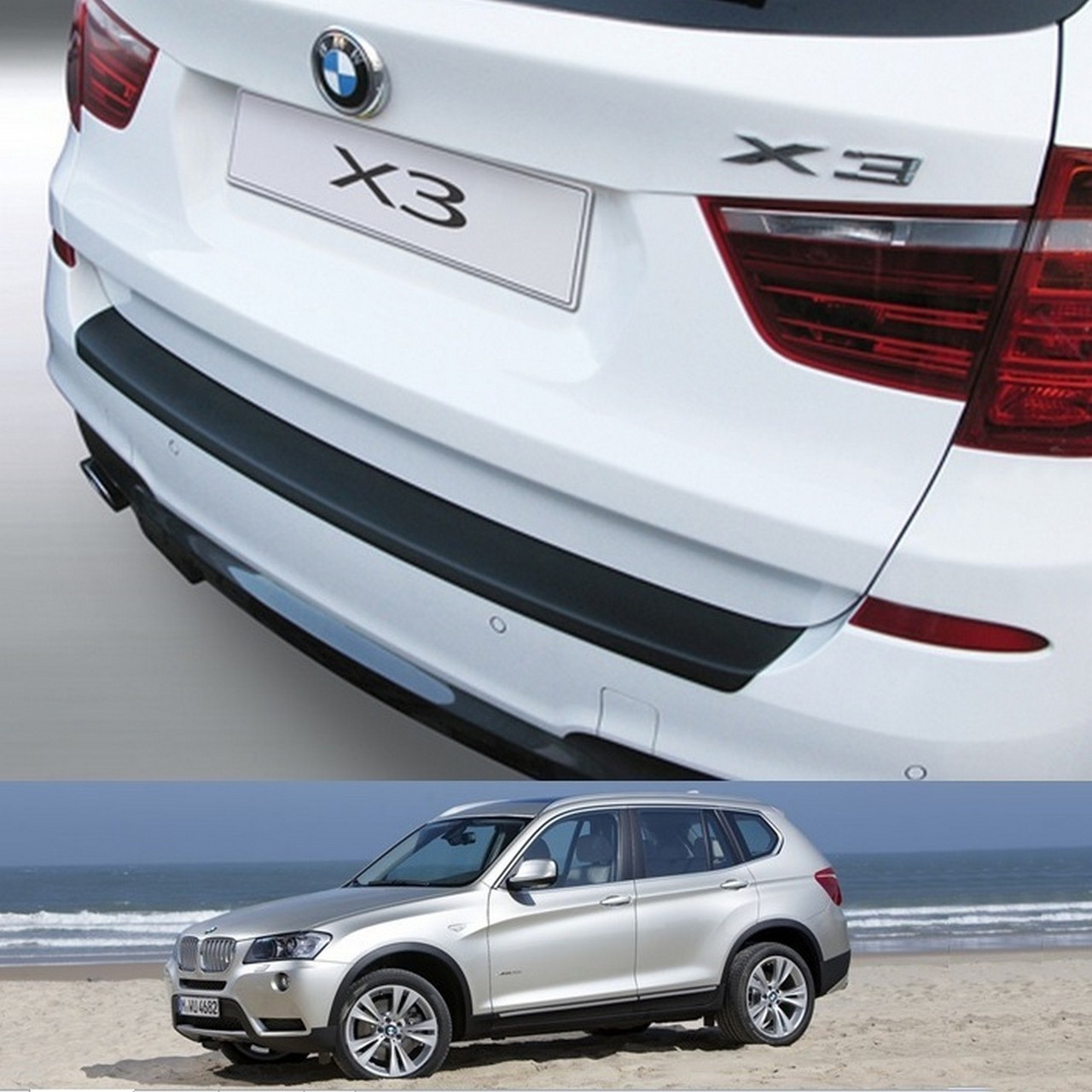 Пластикова захисна накладка на задній бампер для BMW X3 F25 2010-2014