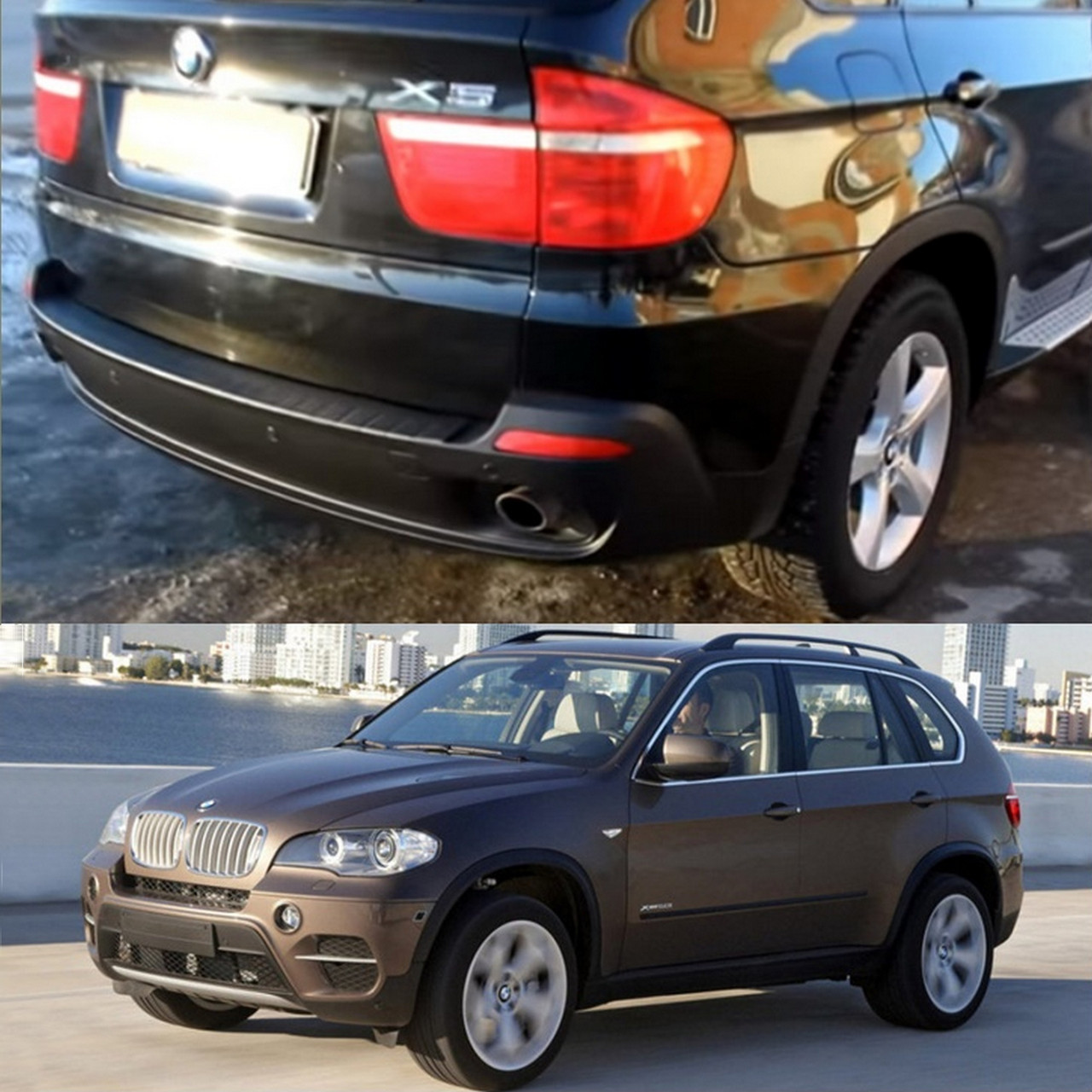 Пластикова захисна накладка на задній бампер для BMW X5 E70 lift 2010-2013