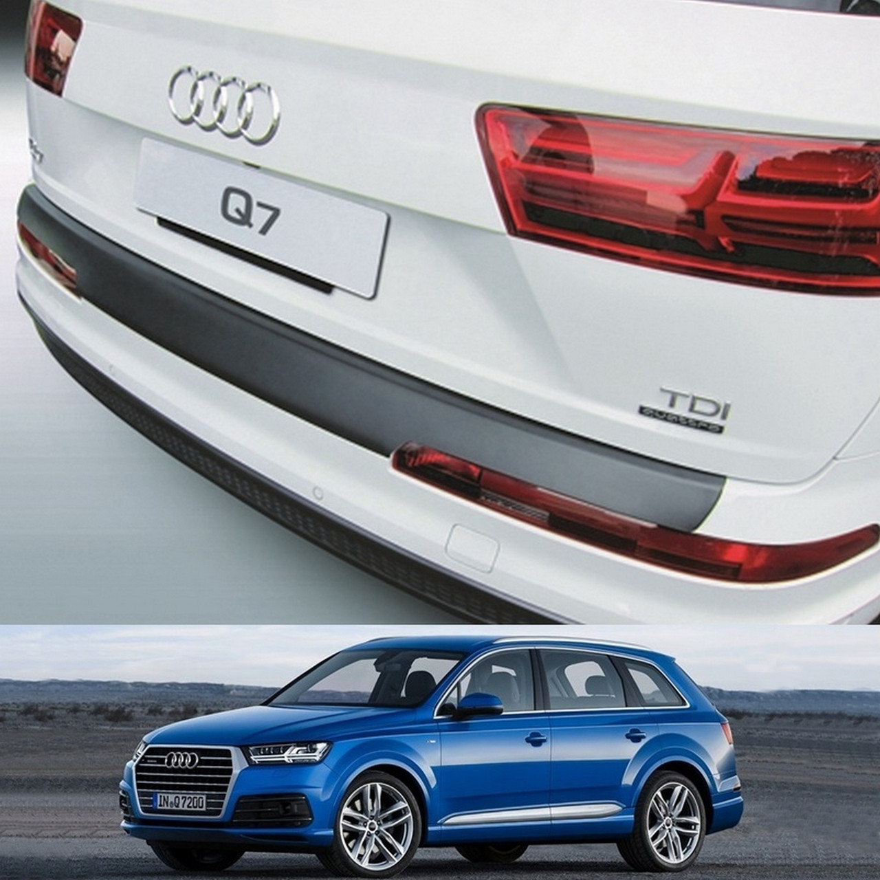 Пластикова захисна накладка на задній бампер для Audi Q7 II 2015+