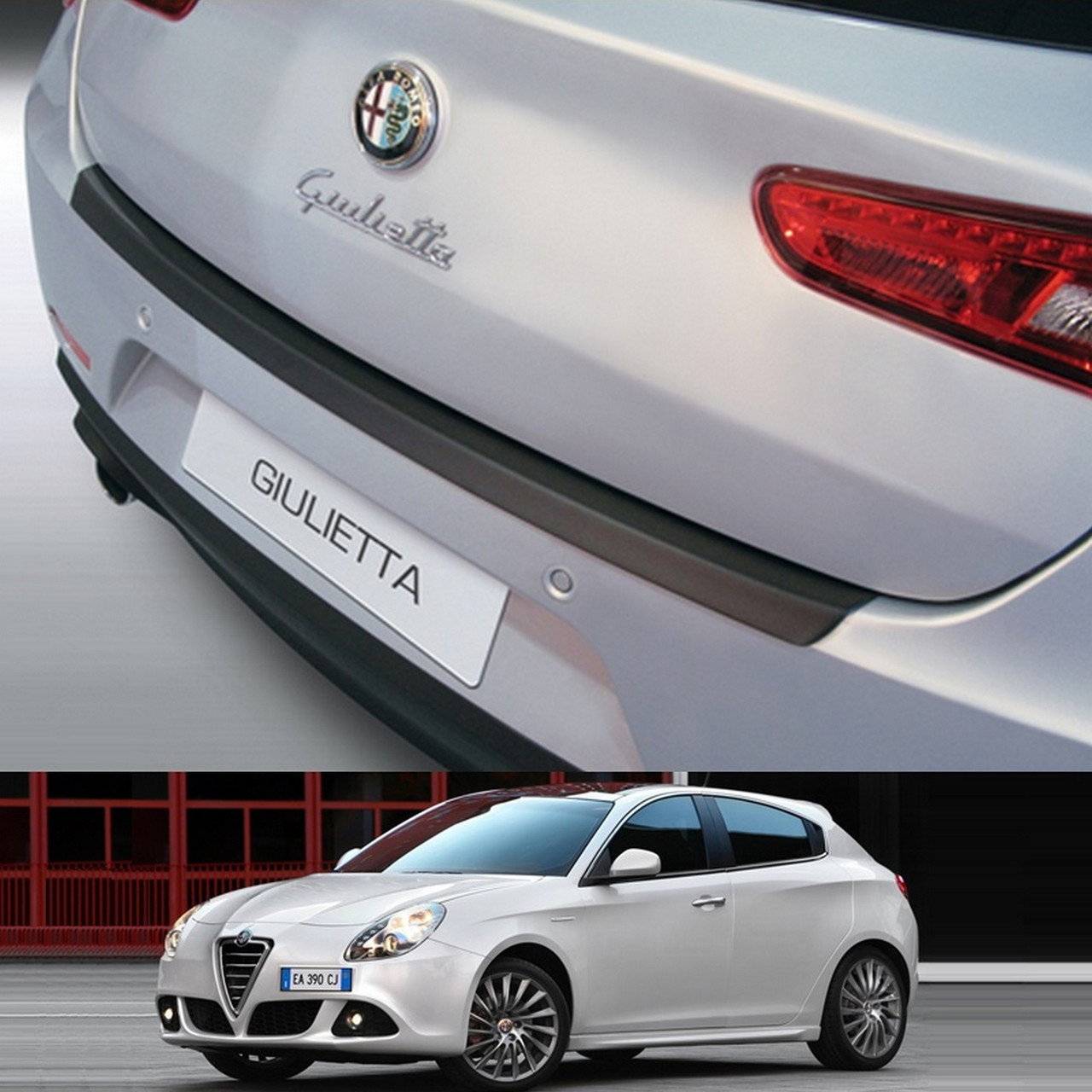 Пластикова захисна накладка на задній бампер для Alfa Romeo Giulietta 2010+