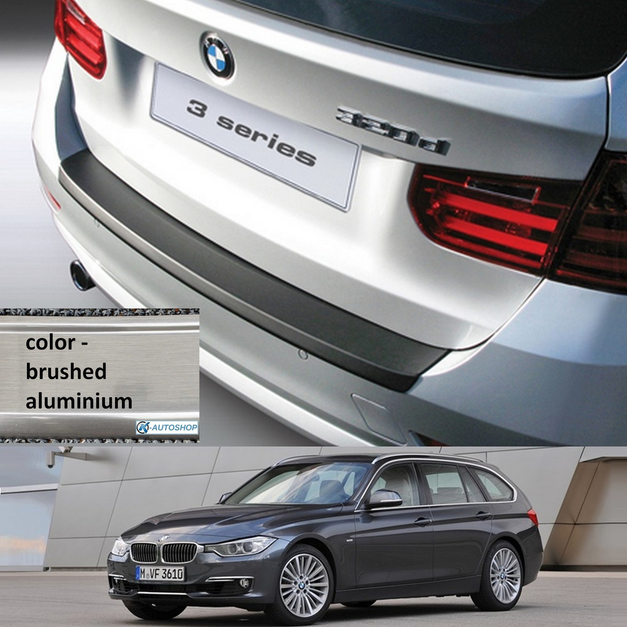 Пластикова захисна накладка на задній бампер для BMW 3-series F31 Touring 2011-2019, фото 1