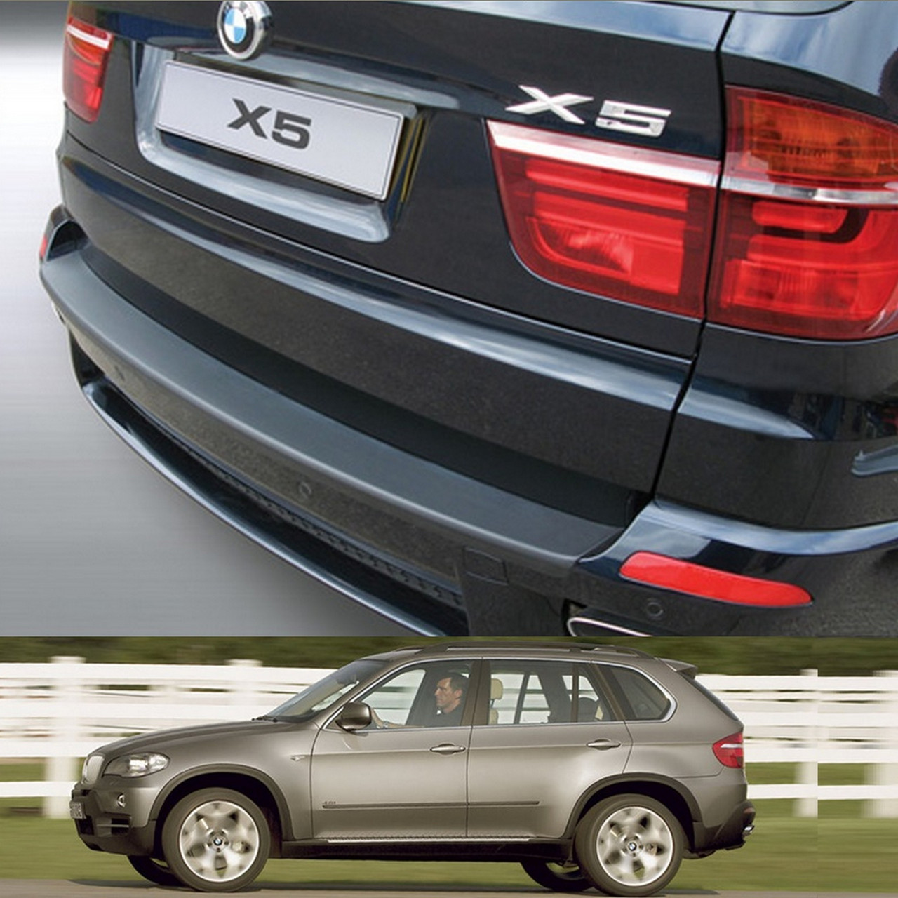 Пластикова захисна накладка на задній бампер для BMW X5 E70 2007-2013, фото 1