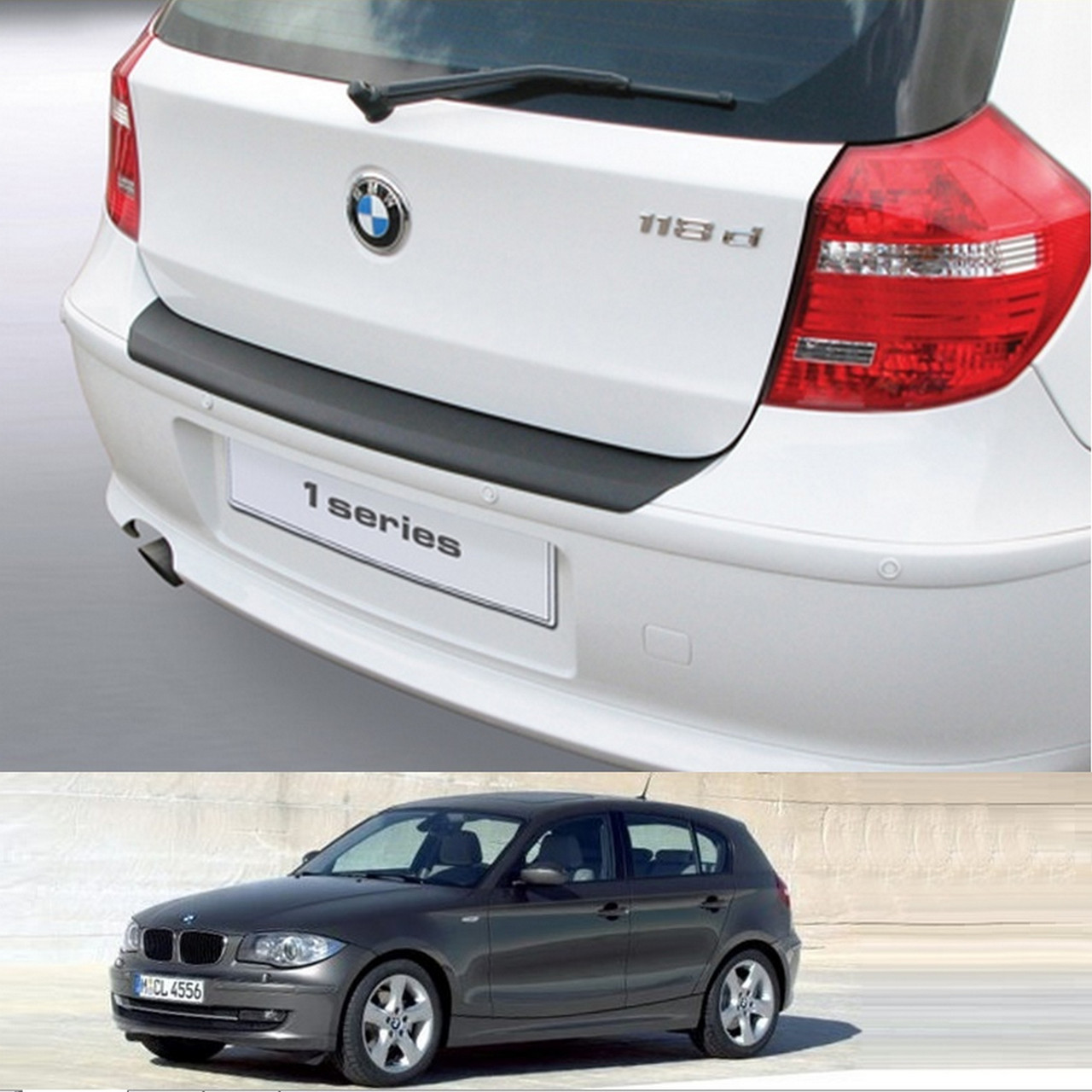 Пластикова захисна накладка на задній бампер для BMW 1-series E87 3/5dr 2007-2011