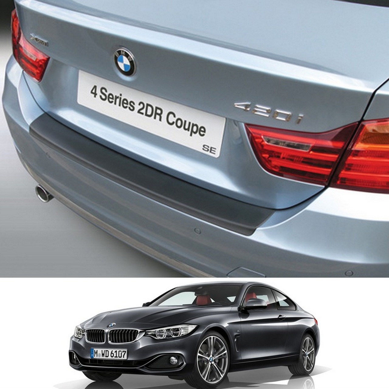 Пластикова захисна накладка на задній бампер для BMW 4-series F32 2dr Coupe 2013+, фото 1