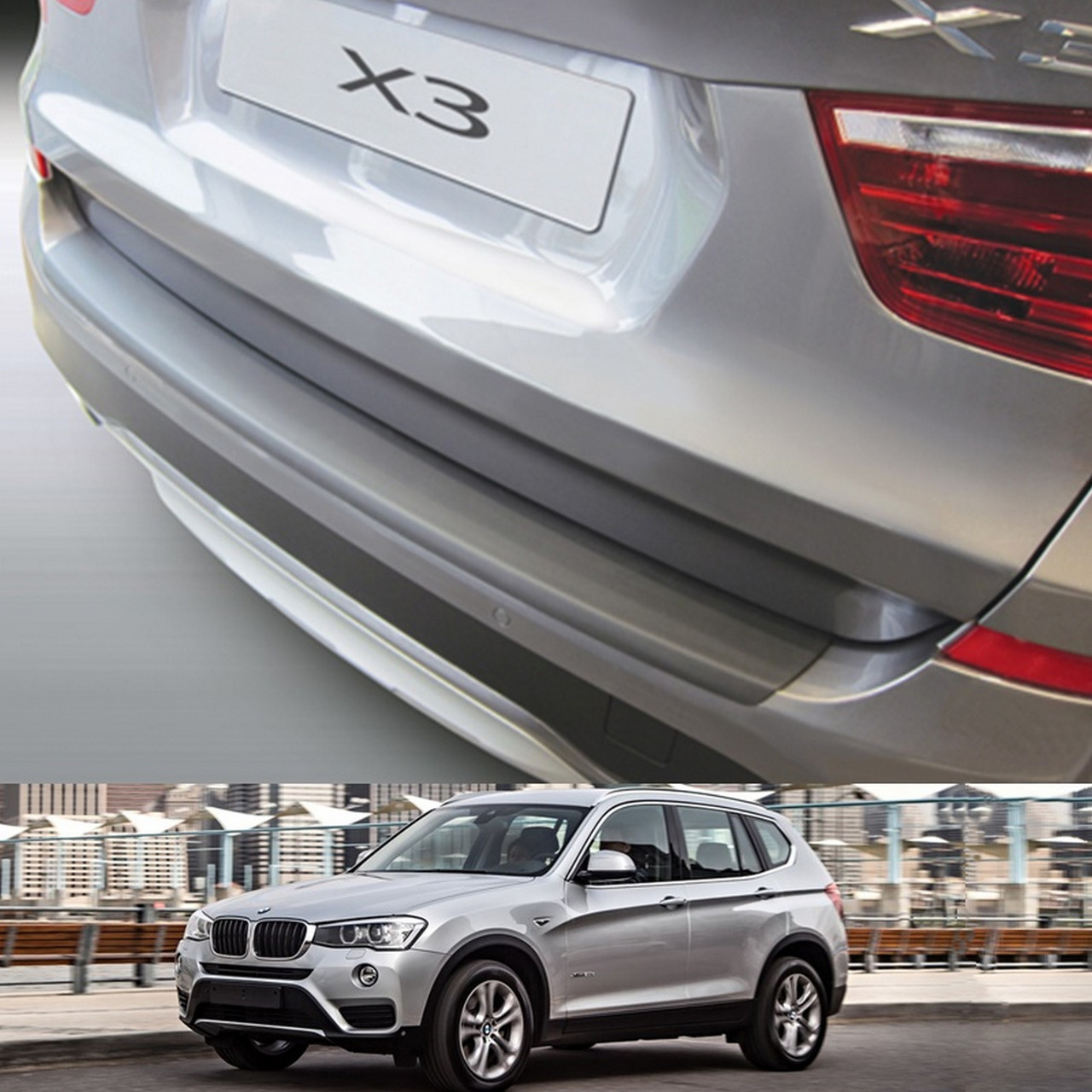 Пластикова захисна накладка на задній бампер для BMW X3 F25 2014-2017, фото 1