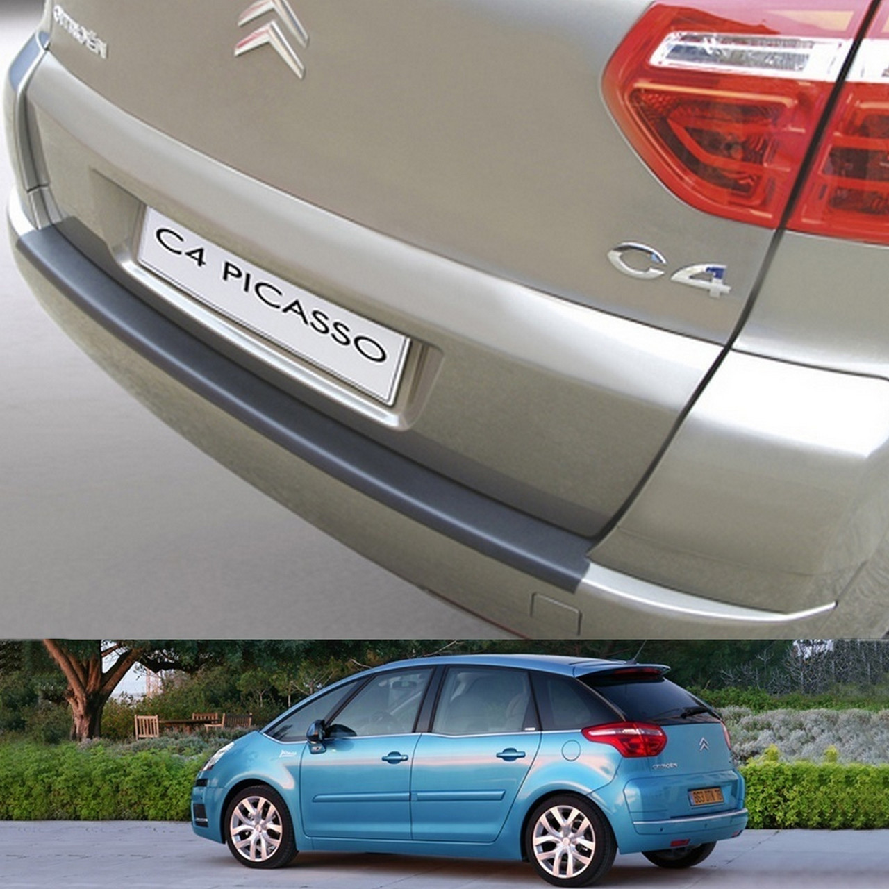 Пластикова захисна накладка на задній бампер для Citroën C4 Picasso 2006-2013