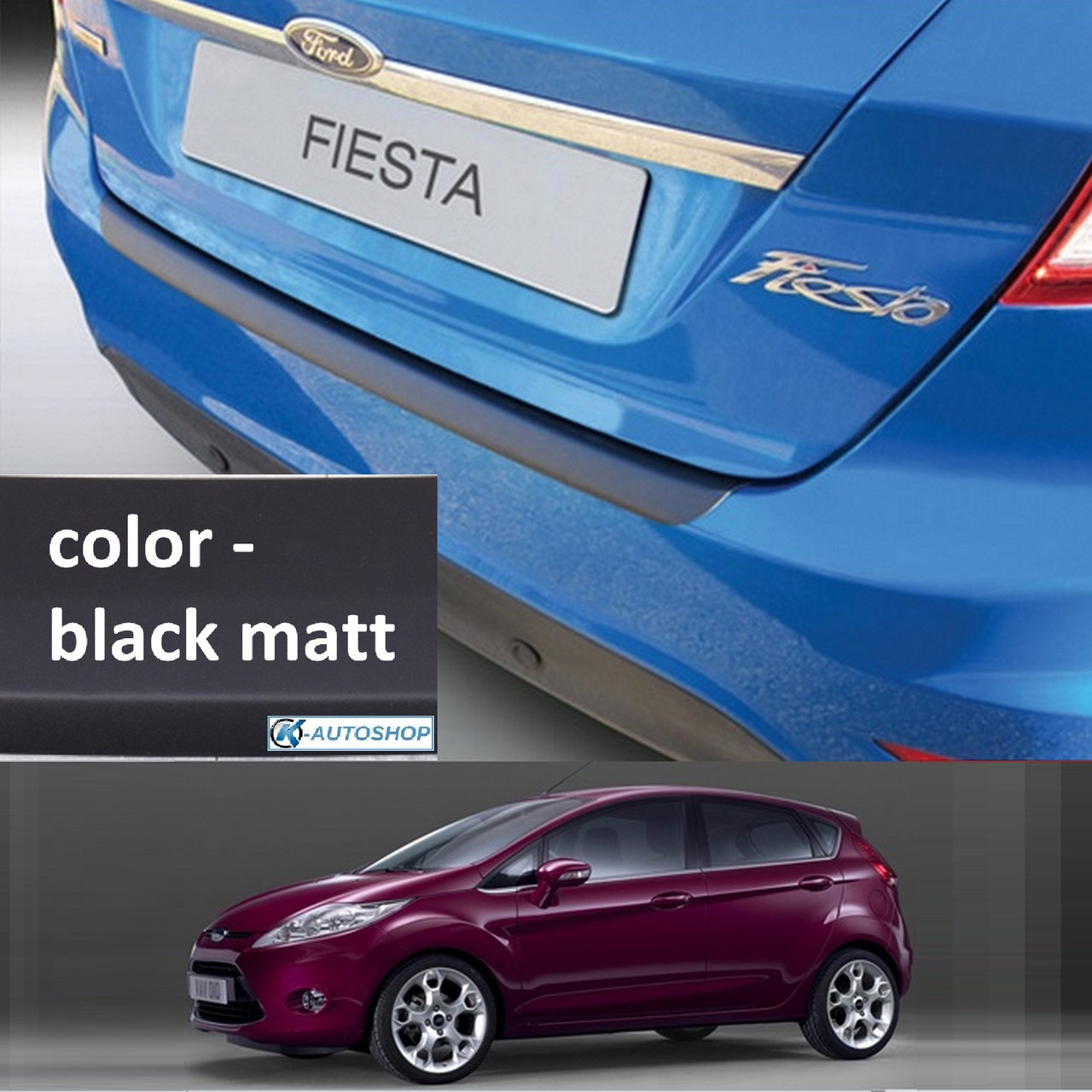 Пластикова захисна накладка на задній бампер для Ford Fiesta 3/5dr 2008-2017