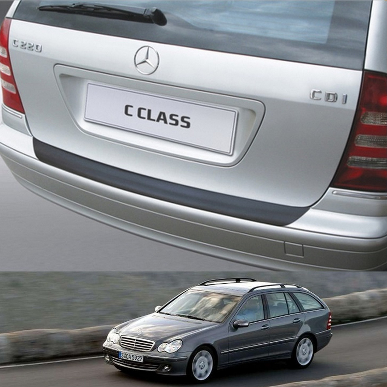 Пластикова захисна накладка на задній бампер для Mercedes-Benz C-Class W203T Touring 2001-2007