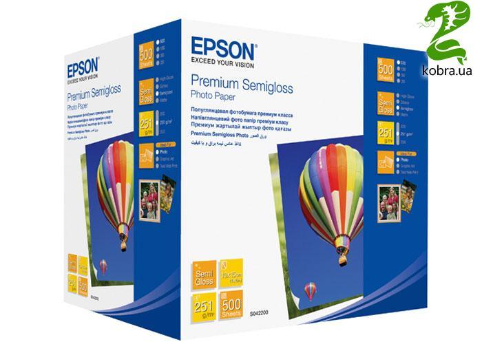 Фотопапір EPSON Premium Semiglossy Photo Paper напівглянсова 251г/м2 10х15см 500л (C13S042200)