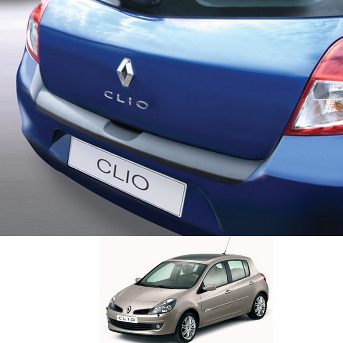 Пластикова захисна накладка на задній бампер для Renault Clio III 3/5 door 2009-2014