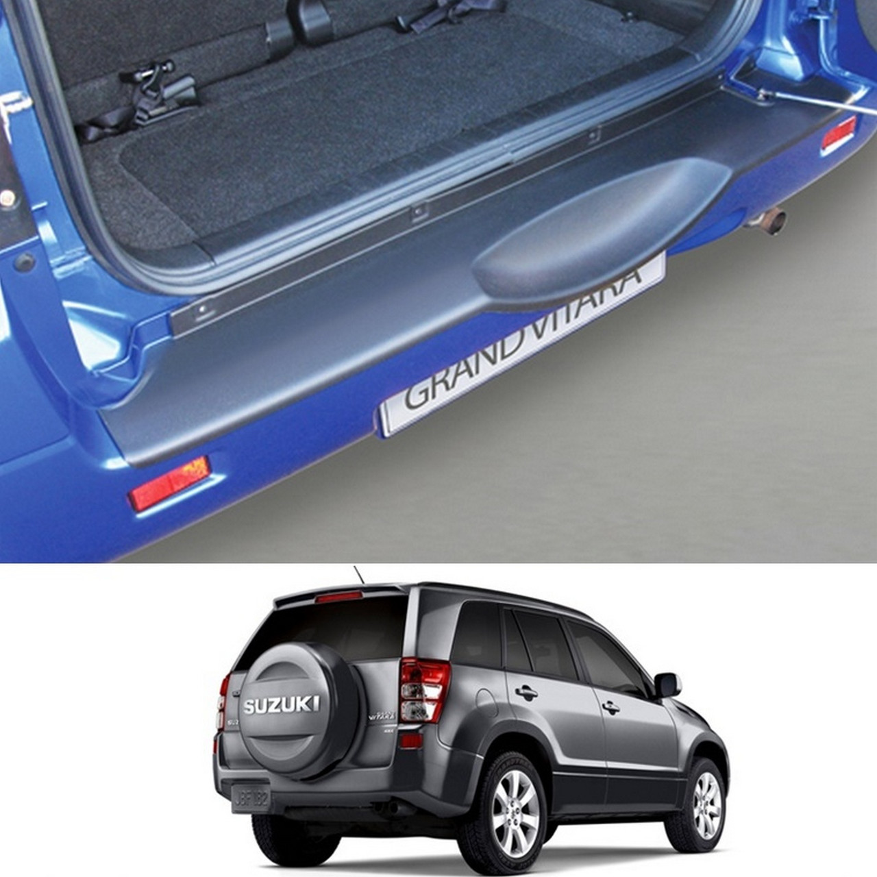 Накладка заднього бампера для Suzuki Grand Vitara 3/5 Dr. 2005-2015 (з запаскою на 5-ій двері)