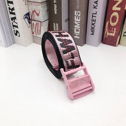 Ремінь Пояс Off White Original Belt Рожевий з рожевою пряжкою 150 см, фото 2