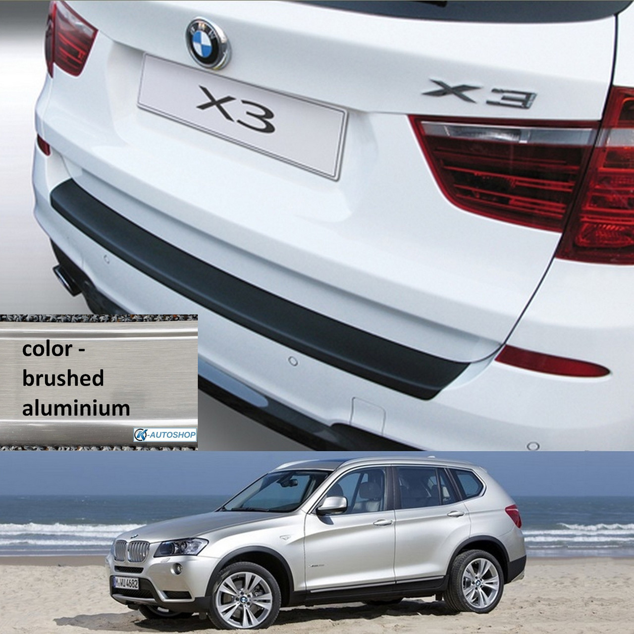 Пластикова захисна накладка на задній бампер для BMW X3 F25 2010-2014, фото 1