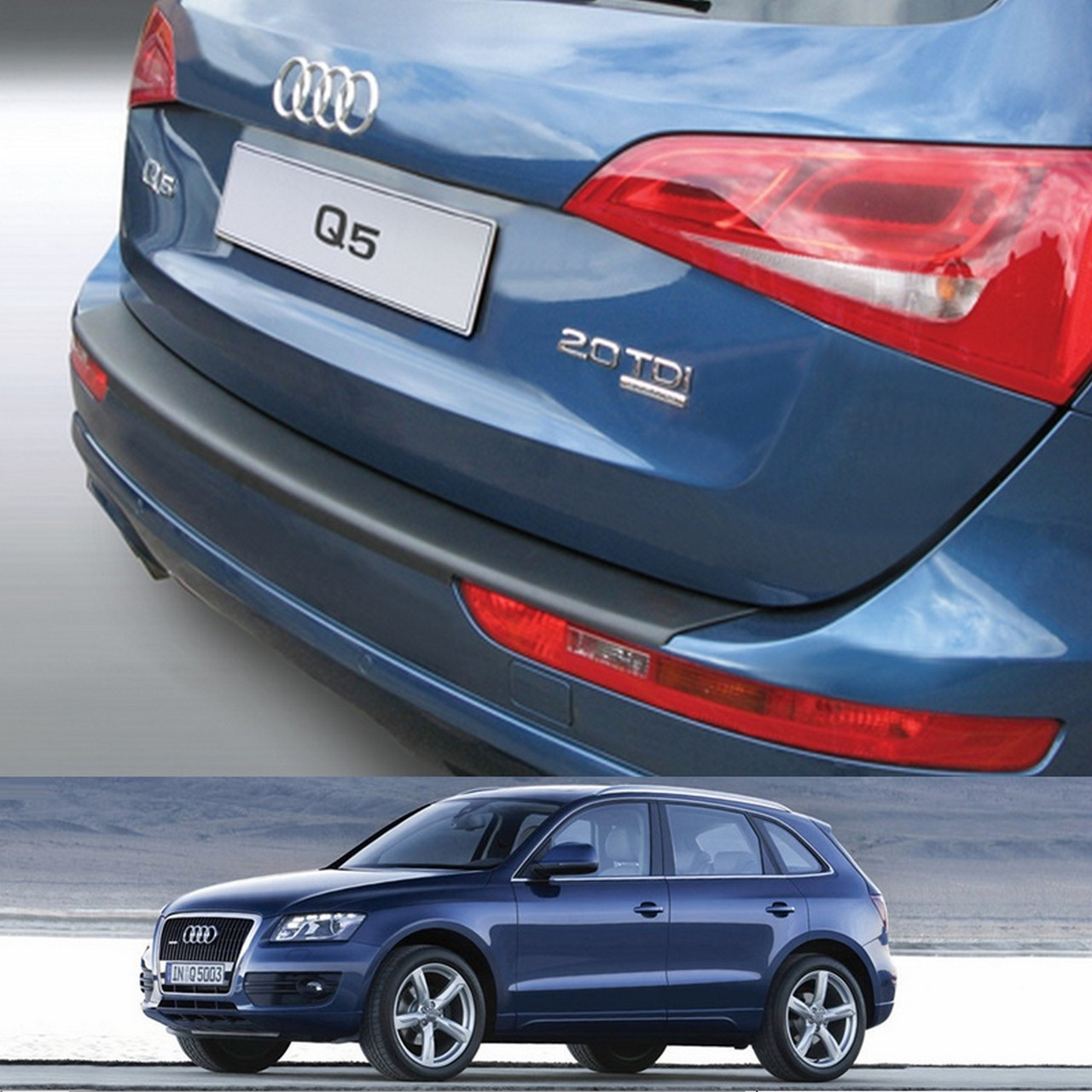 Пластикова захисна накладка на задній бампер для Audi Q5 / SQ5 2008-2016, фото 1