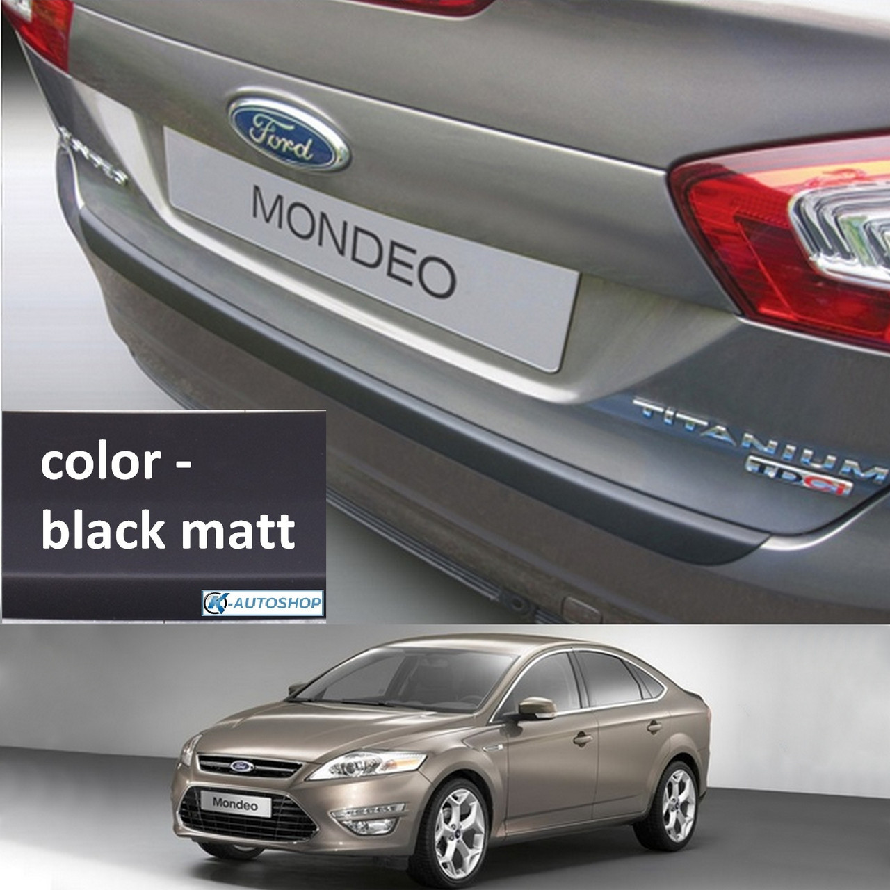 Пластикова захисна накладка на задній бампер для Ford Mondeo Mk4 5Dr LIFT. 2010-2014