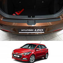 Пластикова захисна накладка на задній бампер для Hyundai i20 Mk2 до-рестайлінг 2014-2018