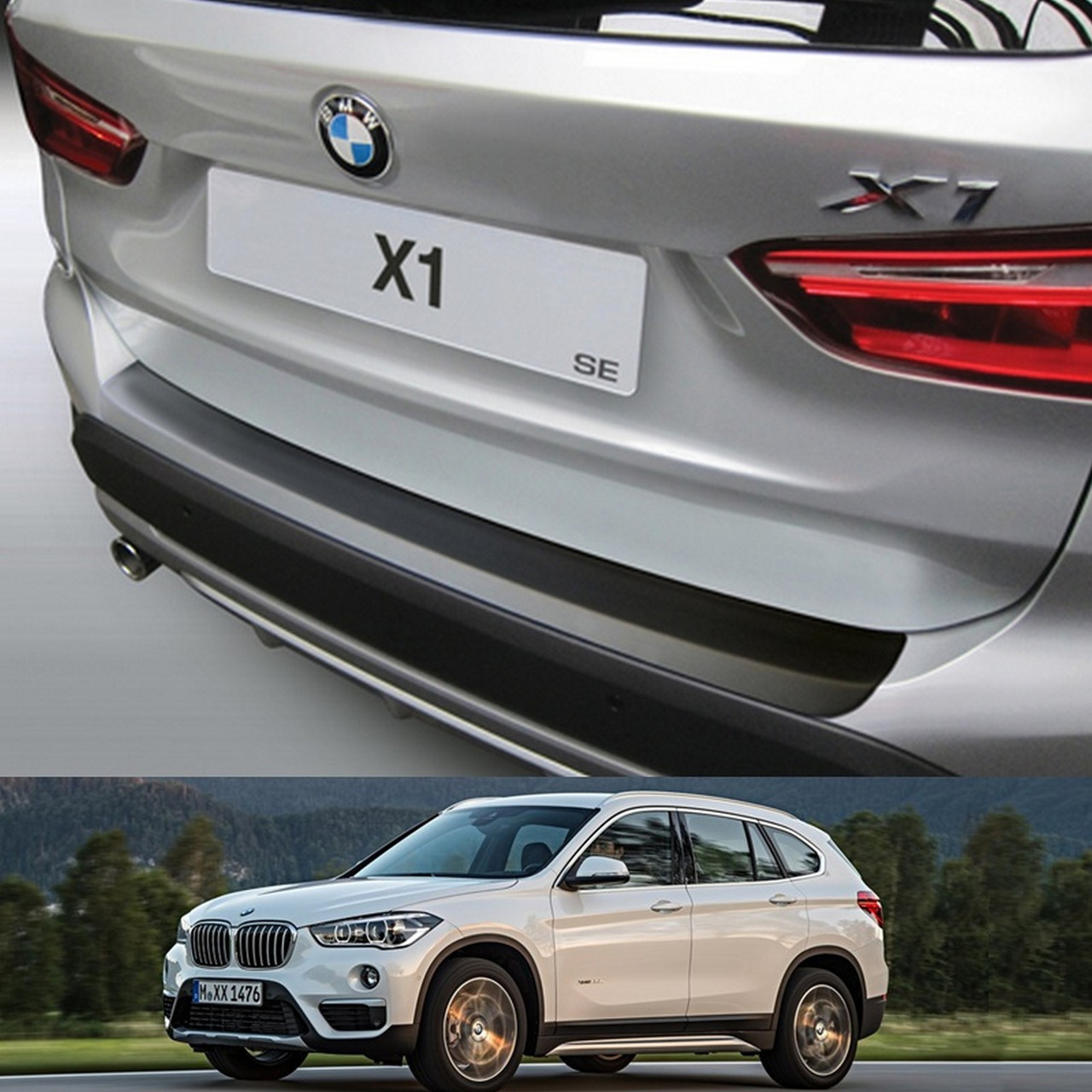Пластикова захисна накладка на задній бампер для BMW F48 X1 2015-2022, фото 1