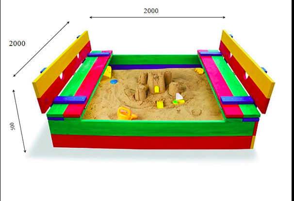 Игровая песочница с лавочками-крышкой - Sportbaby-30