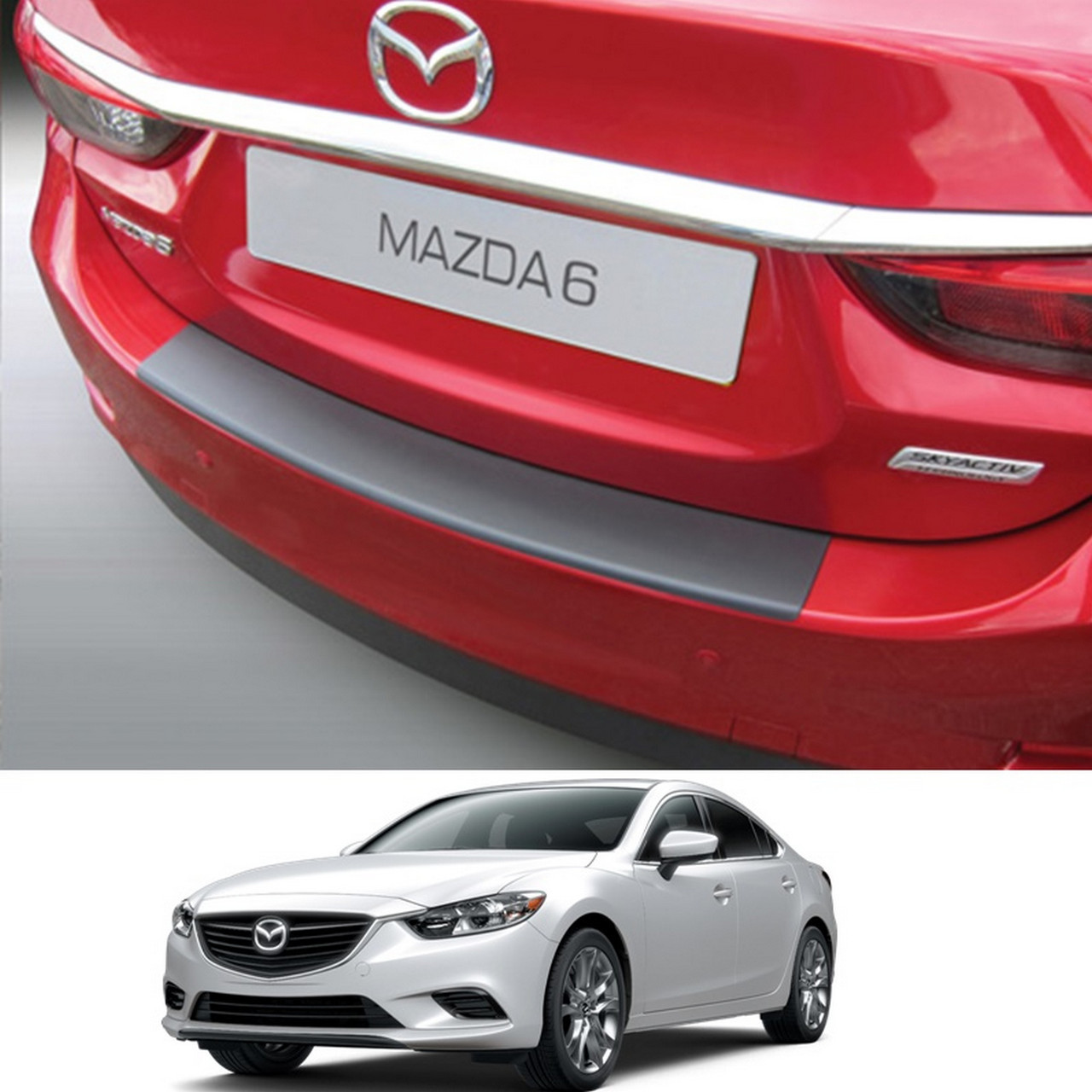 Пластикова захисна накладка на задній бампер для Mazda6 4dr sedan 2013-2017