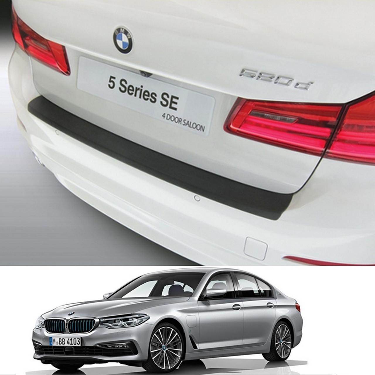 Пластикова захисна накладка на задній бампер для BMW 5-series G30 2017+, фото 1