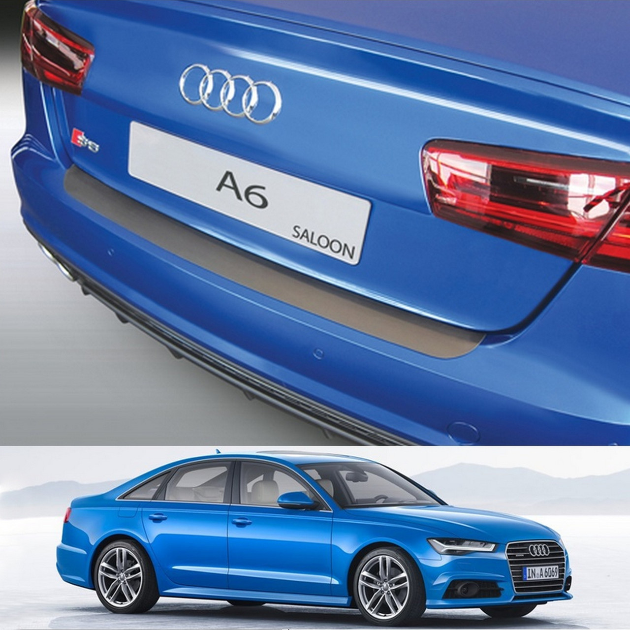 Пластикова захисна накладка на задній бампер для Audi A6 C7 4Dr sedan FL 2015-2018