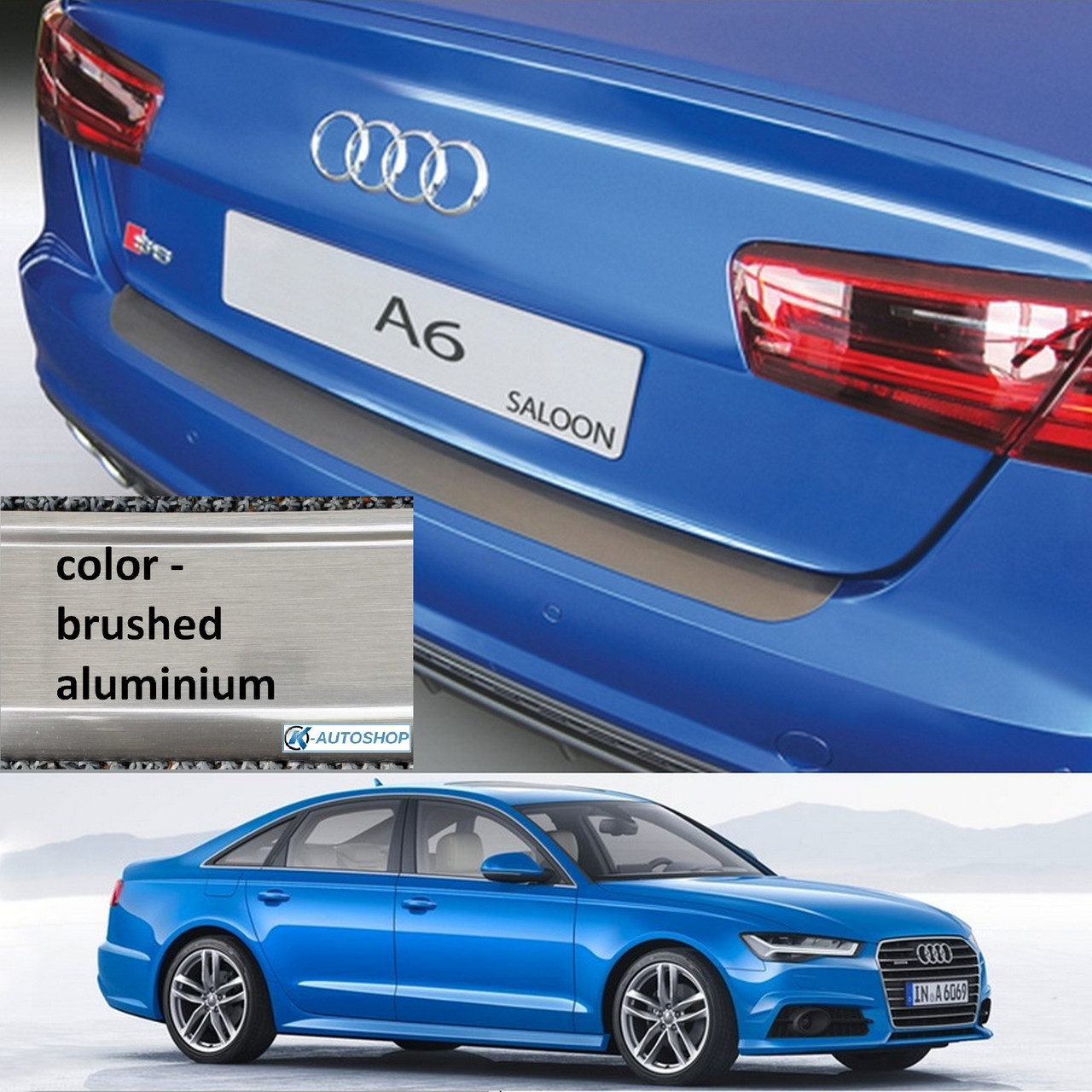 Пластикова захисна накладка на задній бампер для Audi A6 C7 4Dr sedan FL 2015-2018, фото 1