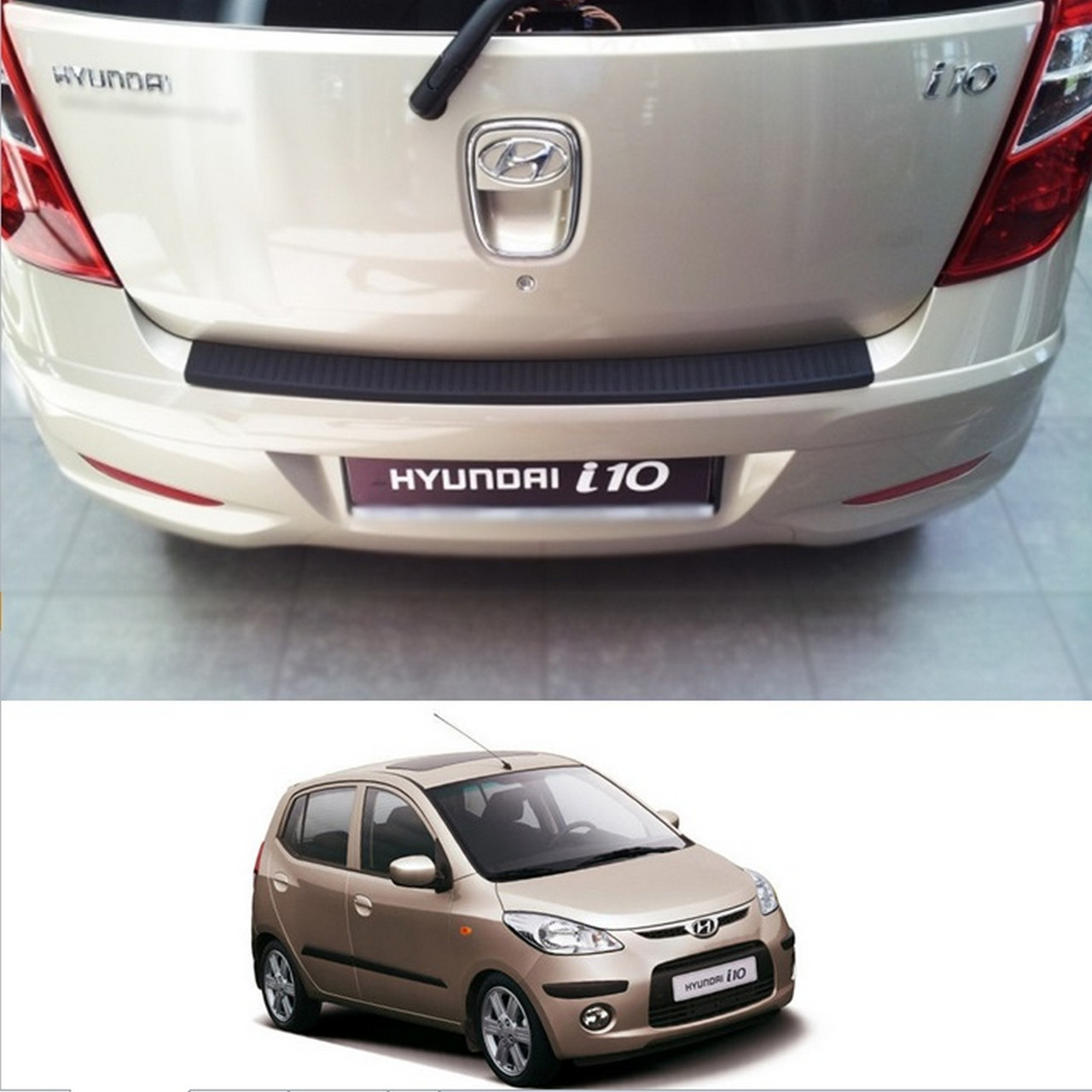 Пластикова захисна накладка на задній бампер для Hyundai i10 2008-2013