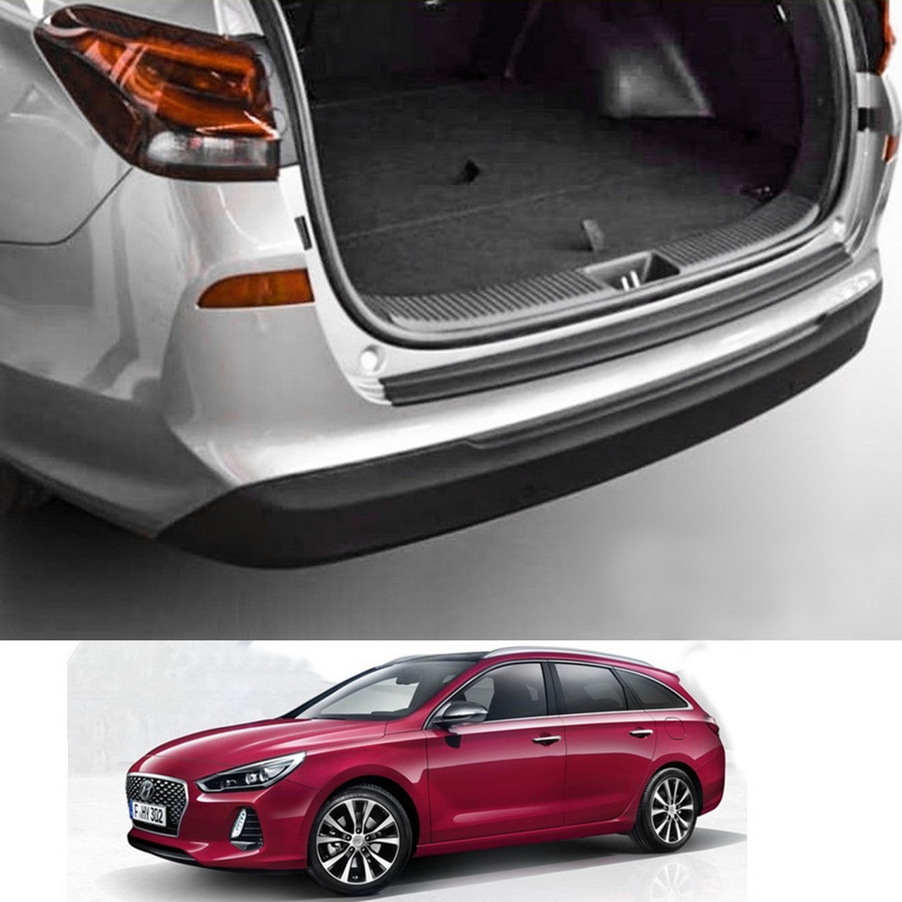 Пластикова захисна накладка на задній бампер для Hyundai i30 PD CW 2017+