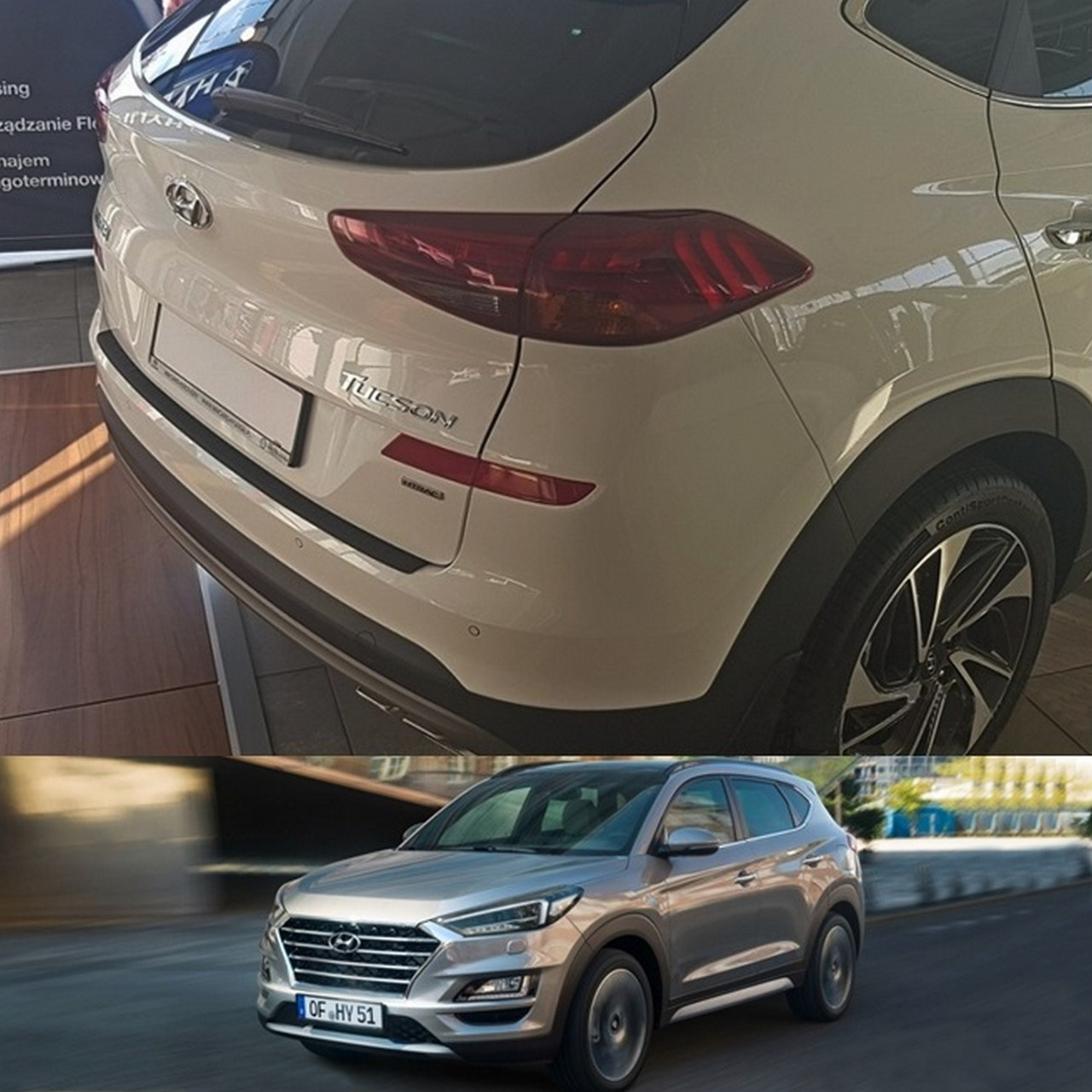 Пластикова захисна накладка на задній бампер для Hyundai Tucson lift 2018-2021