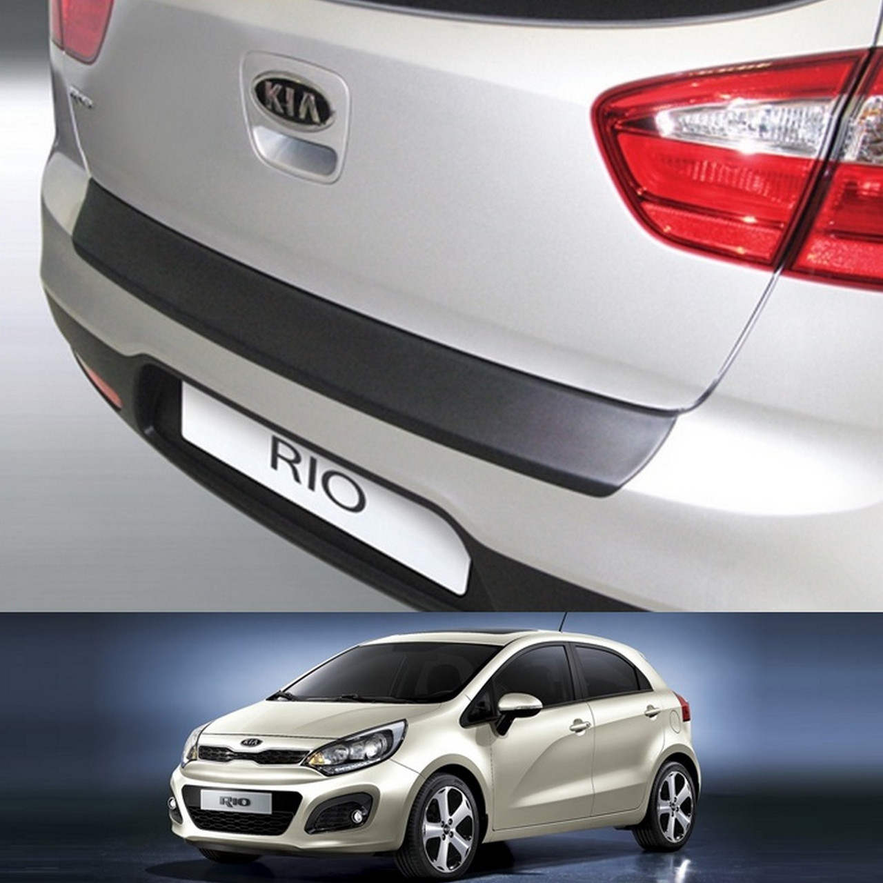 Пластикова захисна накладка на задній бампер для KIA Rio Mk3 5dr 2011-2017 (EU model)