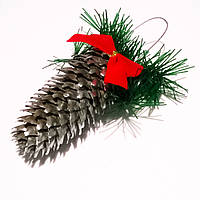 Ялинкова прикраса "Шишка смерекова" срібна