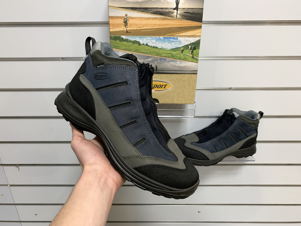 Чоловічі оригінальні зимові термо черевики Grisport Oceano Scuro Nabuk чорні натуральний нубук