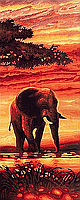 Набор алмазной вышивки (мозаики) триптих "Африканские слоны" (фрагмент 3)