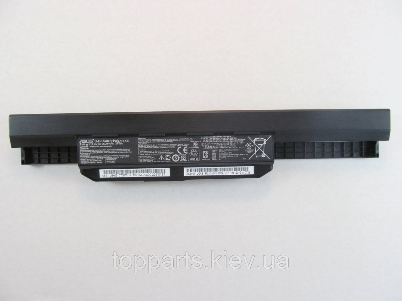 Батарея для ноутбука Asus A41-K53, 2600mAh (37Wh), 4cell, 14.4V, Li-ion, чорна, ОРИГІНАЛЬНА