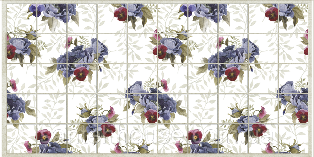 Панелі ПВХ Grace Мозаїка Фіолетові квіти 964*484 мм