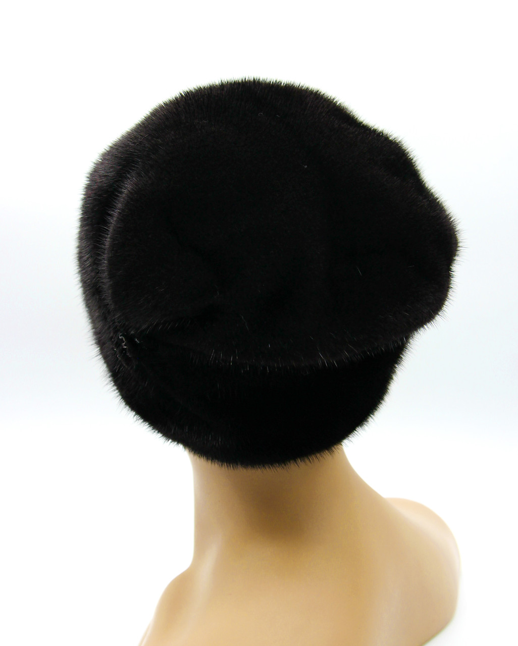 Меховая шапка из норки "Жанна" с 2я защипами черная. - фото 3 - id-p1099288796