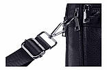 Сумка чоловіча стильна шкіряна. Барсетка з натуральної шкіри (чорна), фото 10