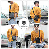 Сумка чоловіча стильна шкіряна. Барсетка з натуральної шкіри (чорна), фото 6