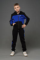 Теплый спортивный костюм подростковый для мальчика детский на флисе зимний стильный Owen Электрик Турецкий