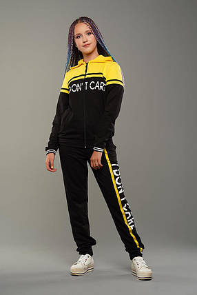 Дитячий спортивний костюм для дівчинки Sansa Чорний-жовтий Туреччина на весну осінь літо, фото 1