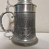 Олов'яний пивний кухоль з кришкою Гарна звістка, фото 7