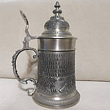 Олов'яний пивний кухоль з кришкою Гарна звістка, фото 6