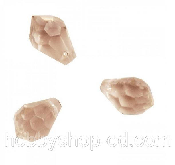Бусини крапля персикові 6*12 мм (10 шт) з огранкою, фото 1