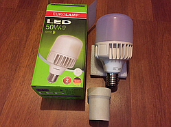 Розпродаж світлодіодна LED Лампа 50 W високопотужна EUROLAMP 50W E40 6500 K (без гарантійного рядка)