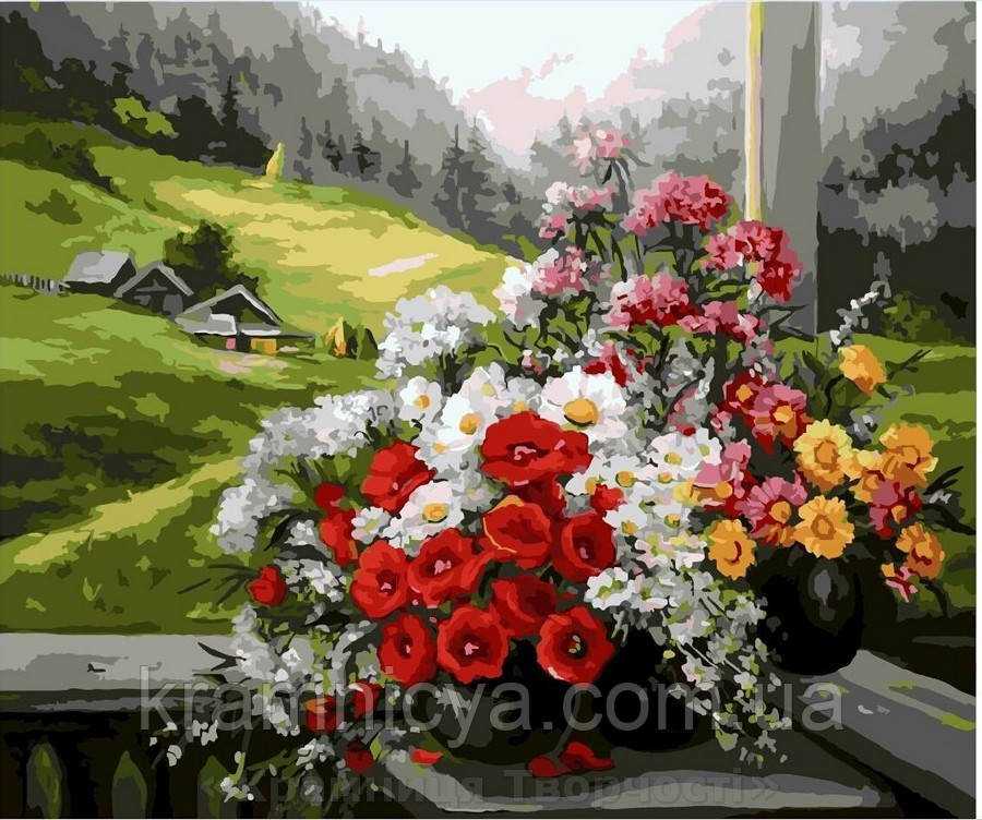 Картина за номерами Brushme 40х50 Букети на вікні (GX9500)