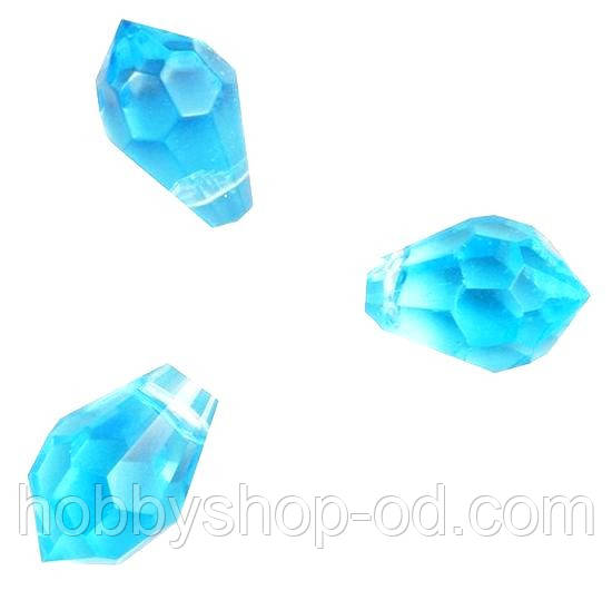 Бусини крапля бірюза 6*12 мм (10 шт) з огранкою, фото 1