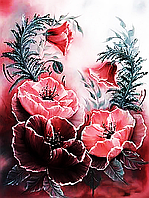 Набор алмазной вышивки (мозаики) "Розовые маки"