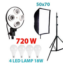 Комплект 720 W LED постійного світлодіодного світла Holder 5070-4L для фото відео зйомки