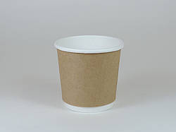 Паперовий стакан двошаровий Крафт 110 мл 35 шт/уп (1ящ/54уп) ( ТП )