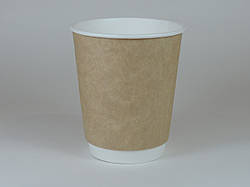 Паперовий стакан двошаровий Крафт 250 мл 30 шт/уп (1ящ/28уп) кр 80